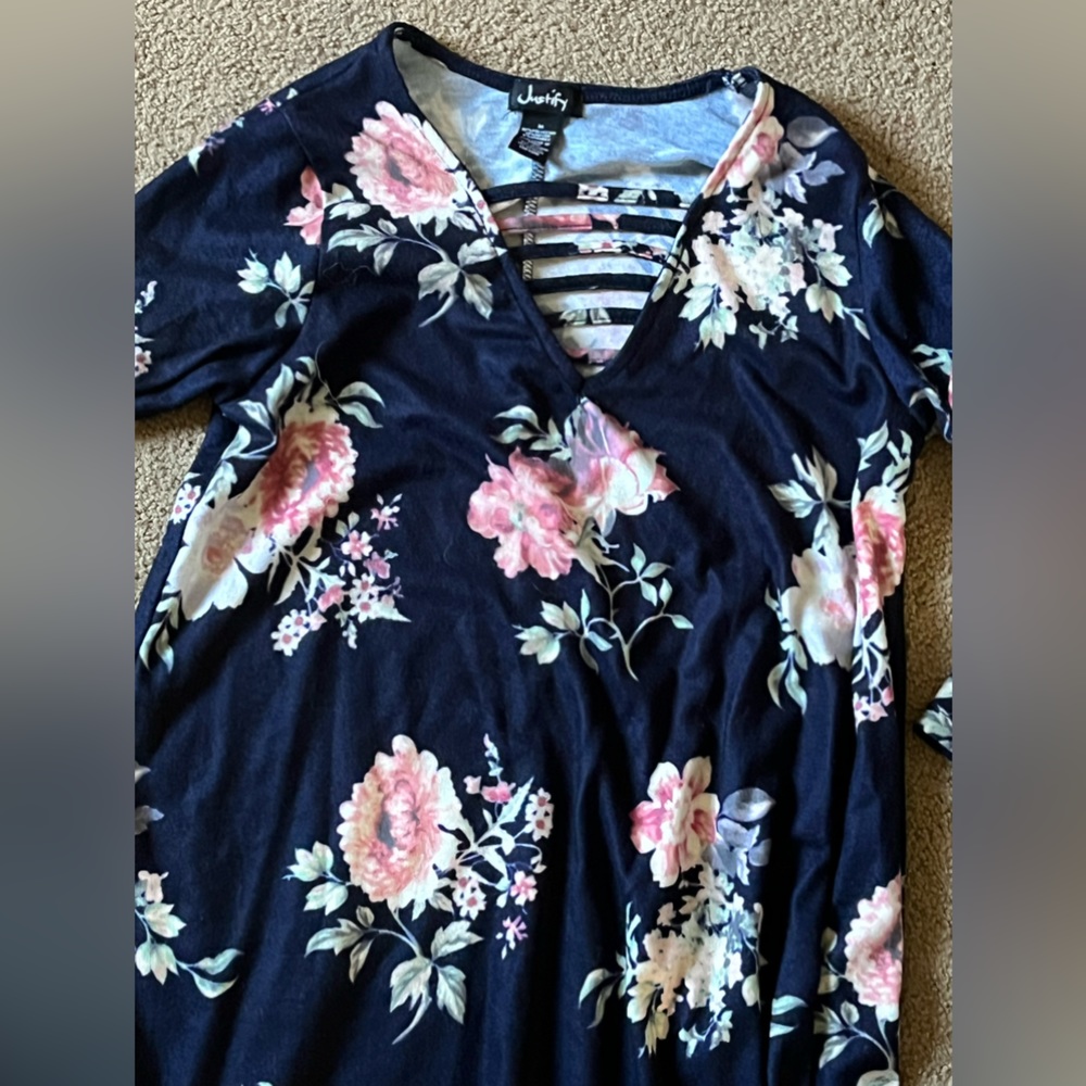 Floral navy dress super soft